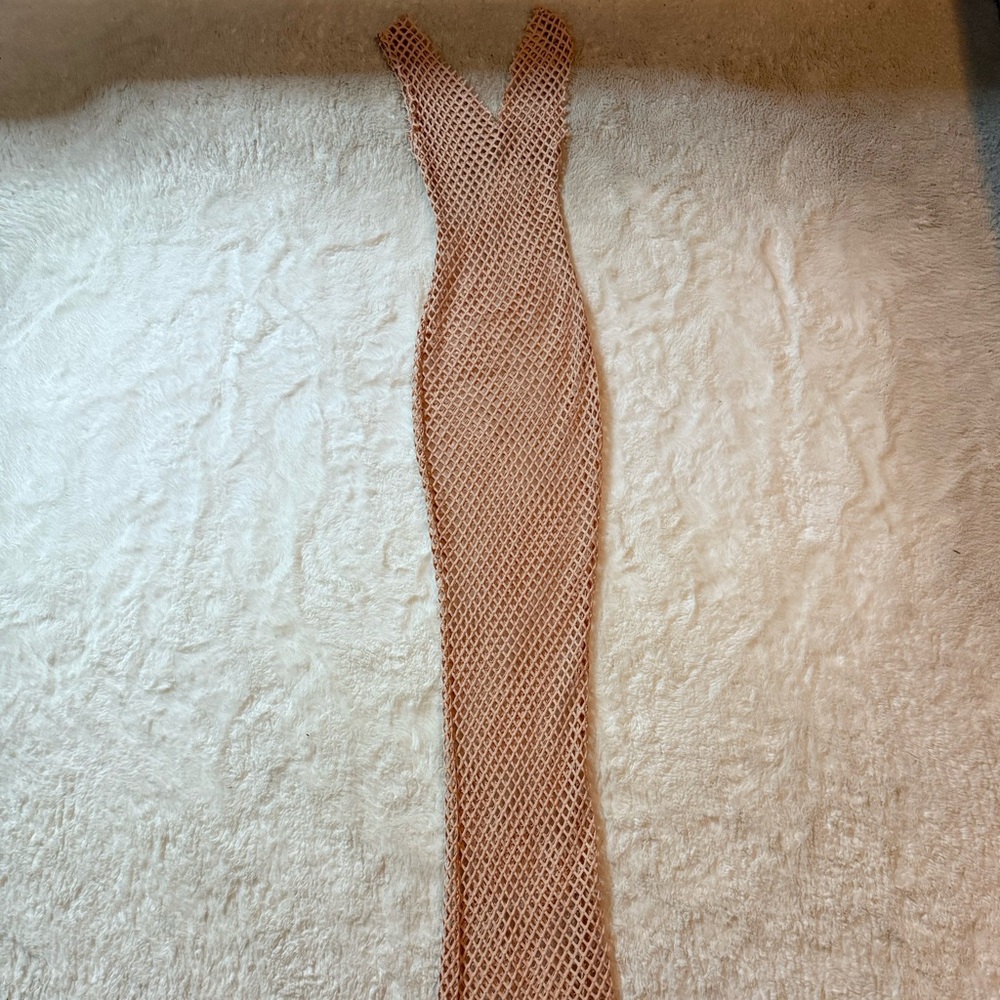 Crochet Maxi Dress in Tan- thekingofstyle